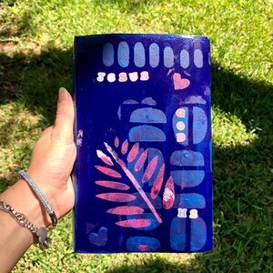 Blue and Pink Religious painted NKJV Bible